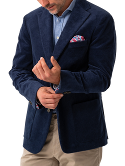 KOY Single Breasted Corduroy Blazer, Blue Teal, Blue Teal