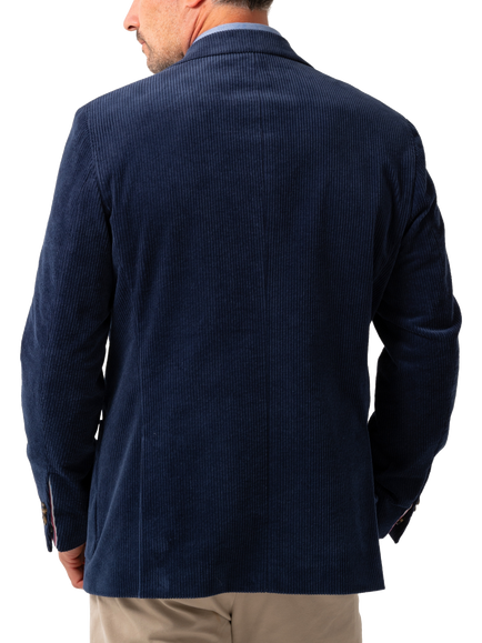 KOY Single Breasted Corduroy Blazer, Blue Teal - view 2, Blue Teal