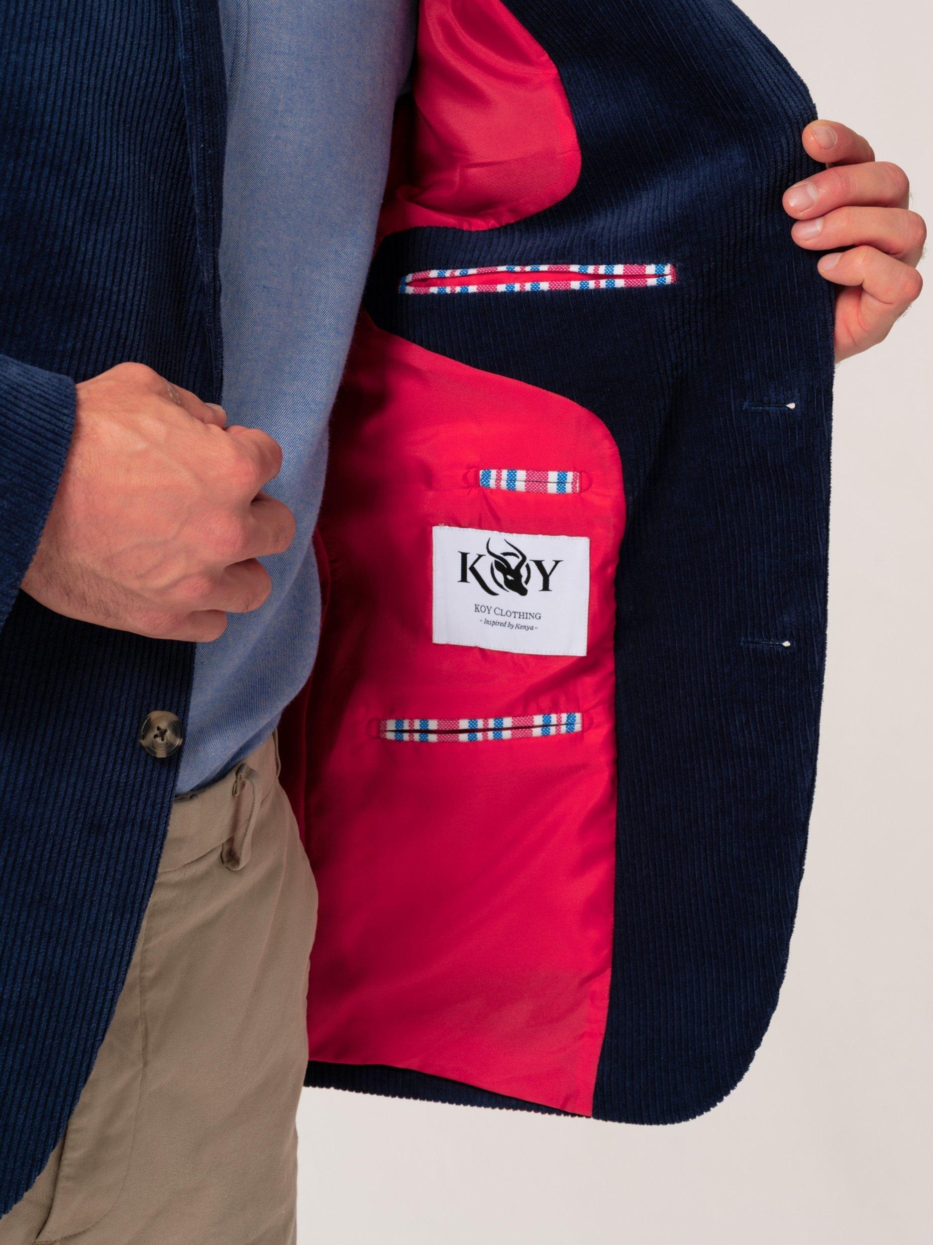 Product image 8 of 9, which shows KOY Single Breasted Corduroy Blazer, Blue Teal, 38R