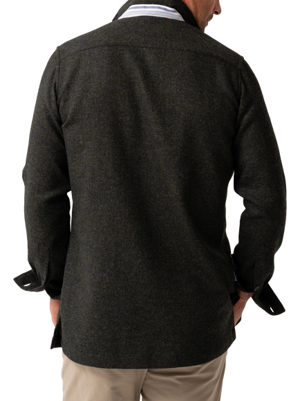 KOY Button Through Wool Shirt Jacket, Green - view 2, Green