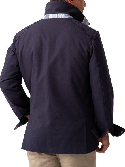 KOY Zip Front Cotton Jacket, Navy - view 2, Navy