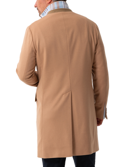 KOY Single Breasted Wool Blend Coat, Camel - view 2, Camel
