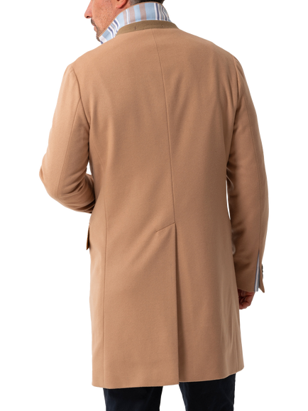 KOY Single Breasted Wool Blend Coat, Camel - view 2, Camel
