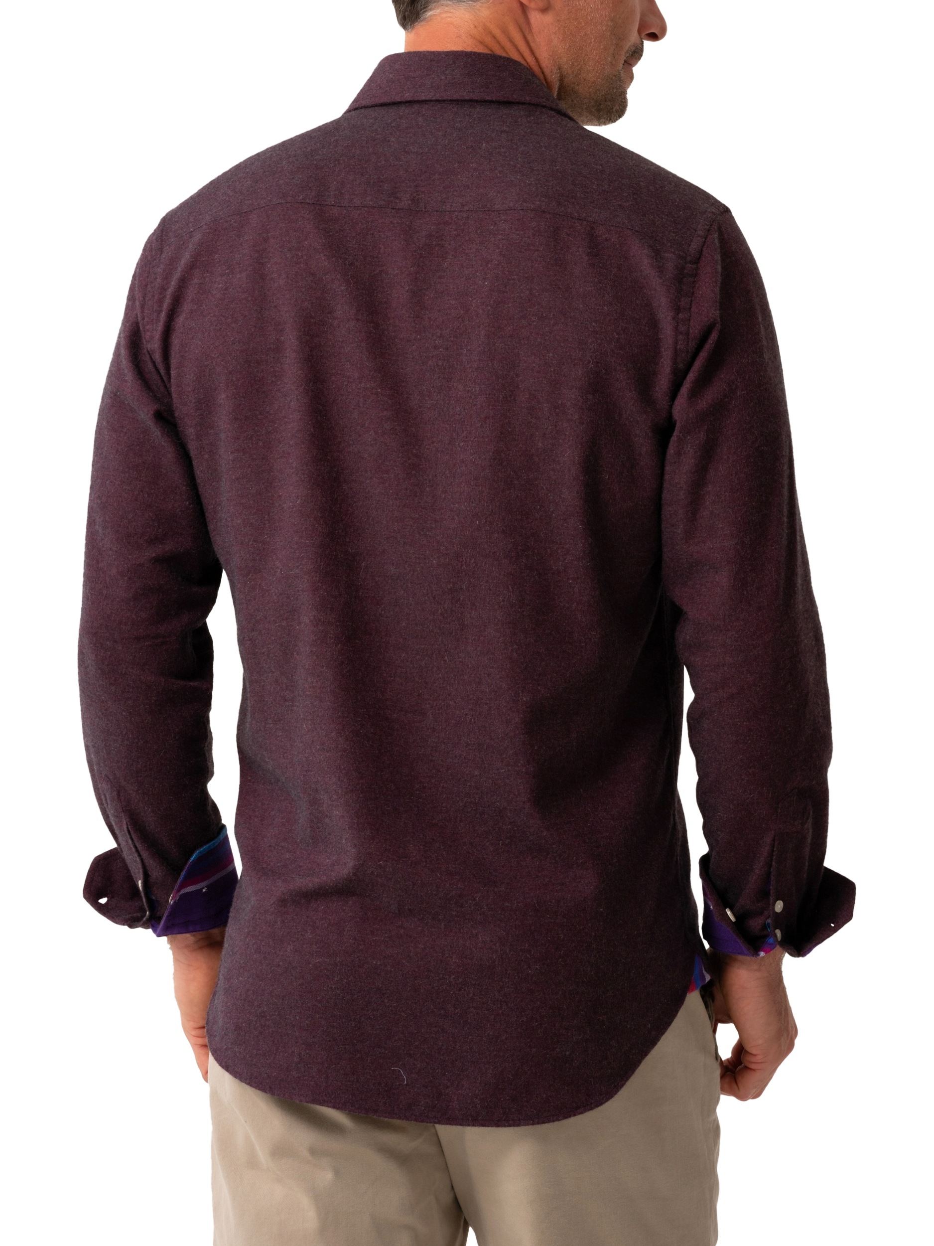 Product image 2 of 8, which shows KOY Regular Fit Cotton Cashmere Blend Shirt, Red Burgundy, S