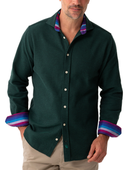 KOY Regular Fit Cotton Shirt, Green Mid