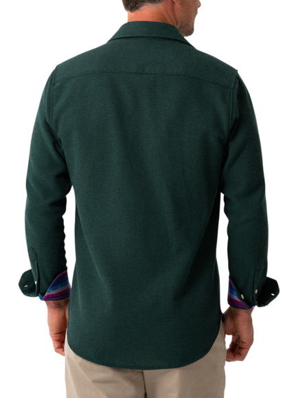 KOY Regular Fit Cotton Shirt - view 2, Green Mid