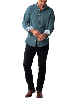 KOY Cotton Regular Fit African Kikoy Fabric Corduroy Shirt, Blue Light, Blue Light