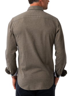 KOY Regular Fit Cotton Cashmere Blend Shirt - view 2, Green Olive