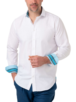 KOY Pinpoint Oxford Cotton Shirt, White, White