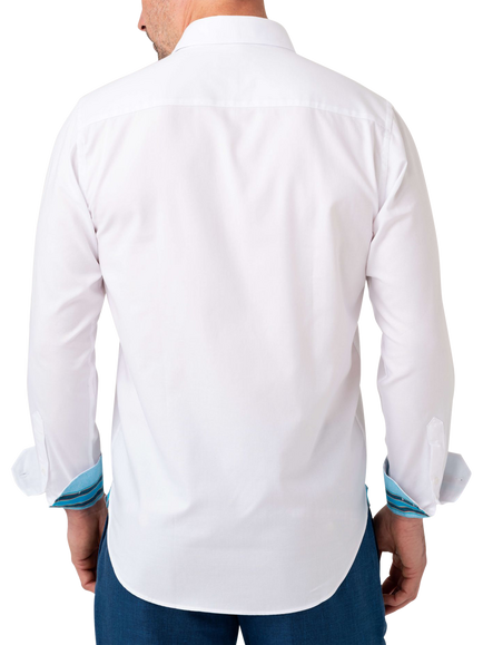 KOY Pinpoint Oxford Cotton Shirt, White - view 2, White