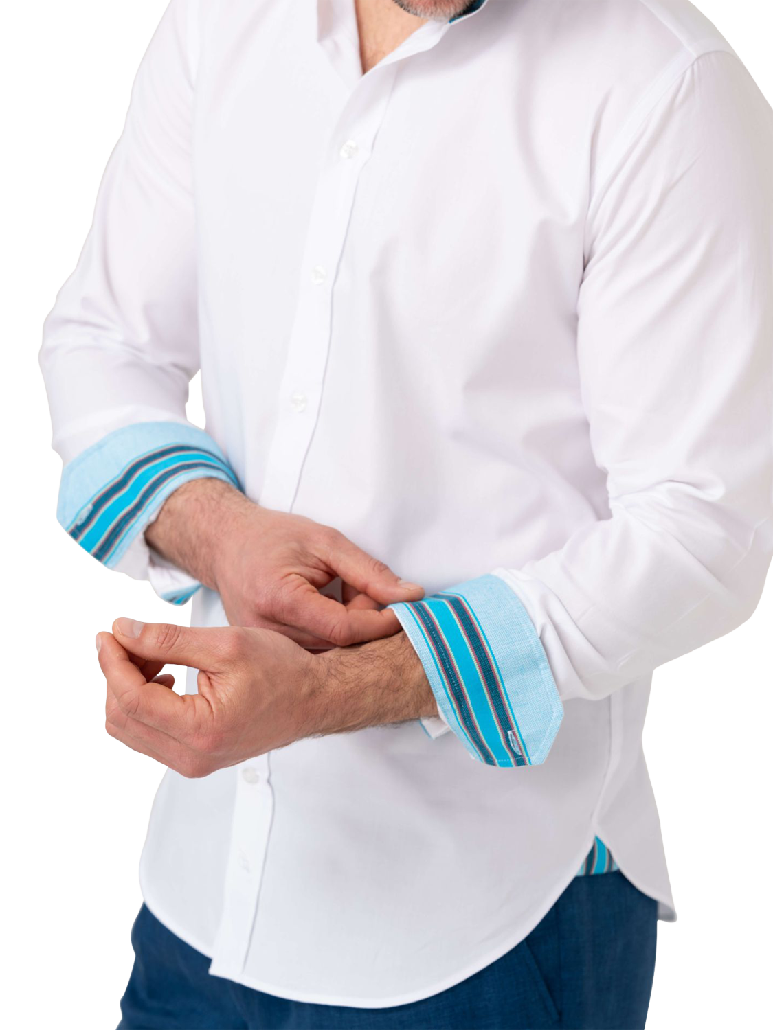 Product image 5 of 7, which shows KOY Pinpoint Oxford Cotton Shirt, White, S