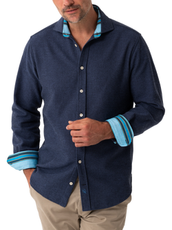 KOY Regular Fit Cotton Shirt, Blue Mid