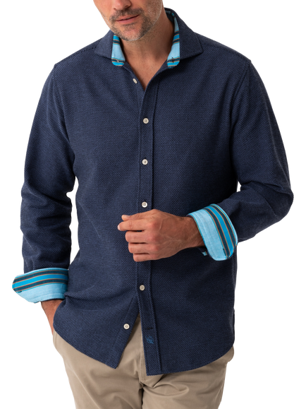 KOY Regular Fit Cotton Shirt, Blue Mid