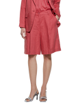 SISLEY High Rise Pure Linen Bermuda Shorts