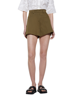 SISLEY High Waist Slim Fit Shorts, Green