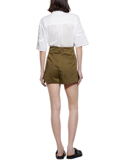 SISLEY High Waist Slim Fit Shorts - view 2, Green