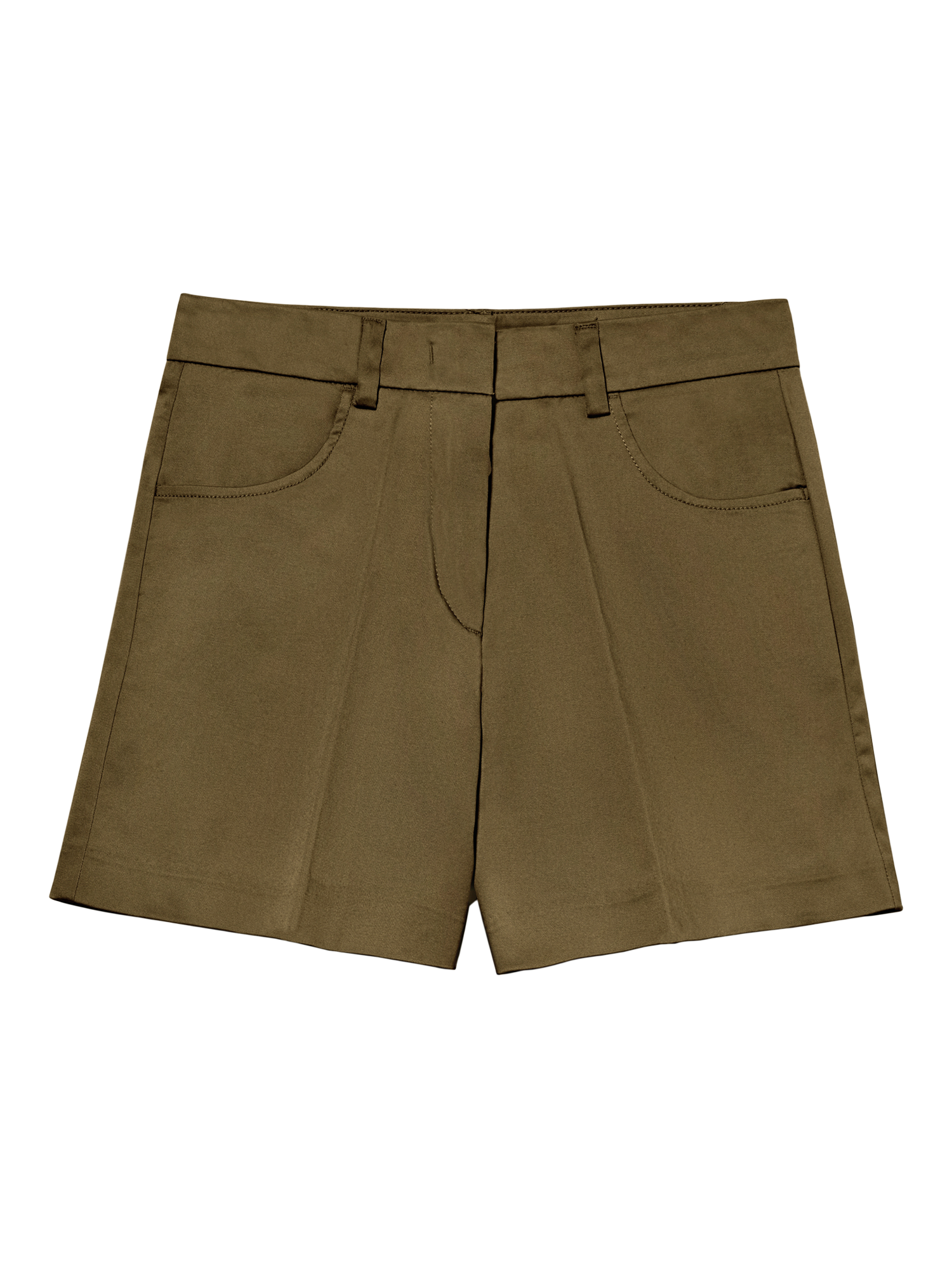 Product image 5 of 5, which shows SISLEY High Waist Slim Fit Shorts, Green, 8