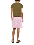 SISLEY High Waist Pure Linen Bermuda Shorts, Pink