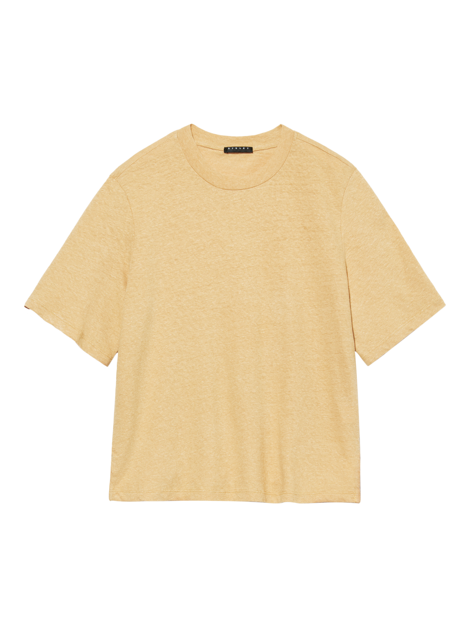 Product image 5 of 5, which shows SISLEY Boxy Fit Linen Blend T-Shirt, Beige, XS