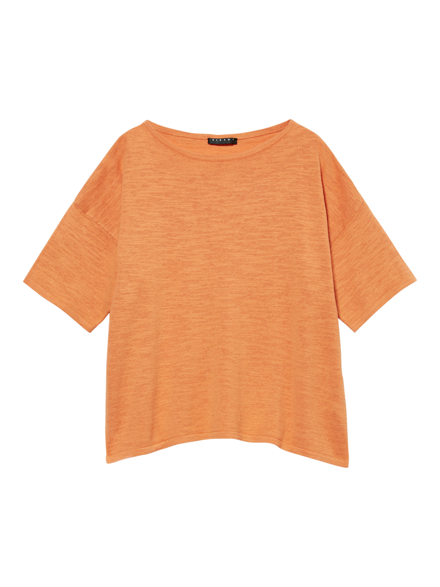 Product image 4 of 4, which shows SISLEY Oversized Wide Neck T-Shirt, Orange, S