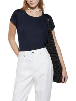 SISLEY Scoop Neck T-Shirt, Navy, Navy