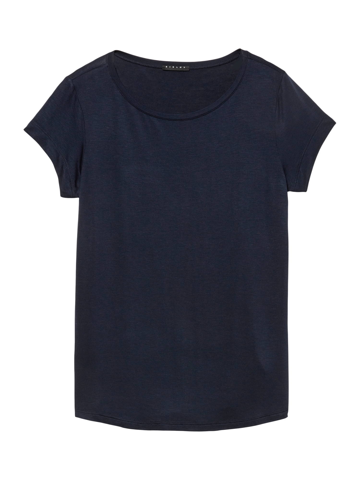 Product image 4 of 4, which shows SISLEY Scoop Neck T-Shirt, Navy, XS