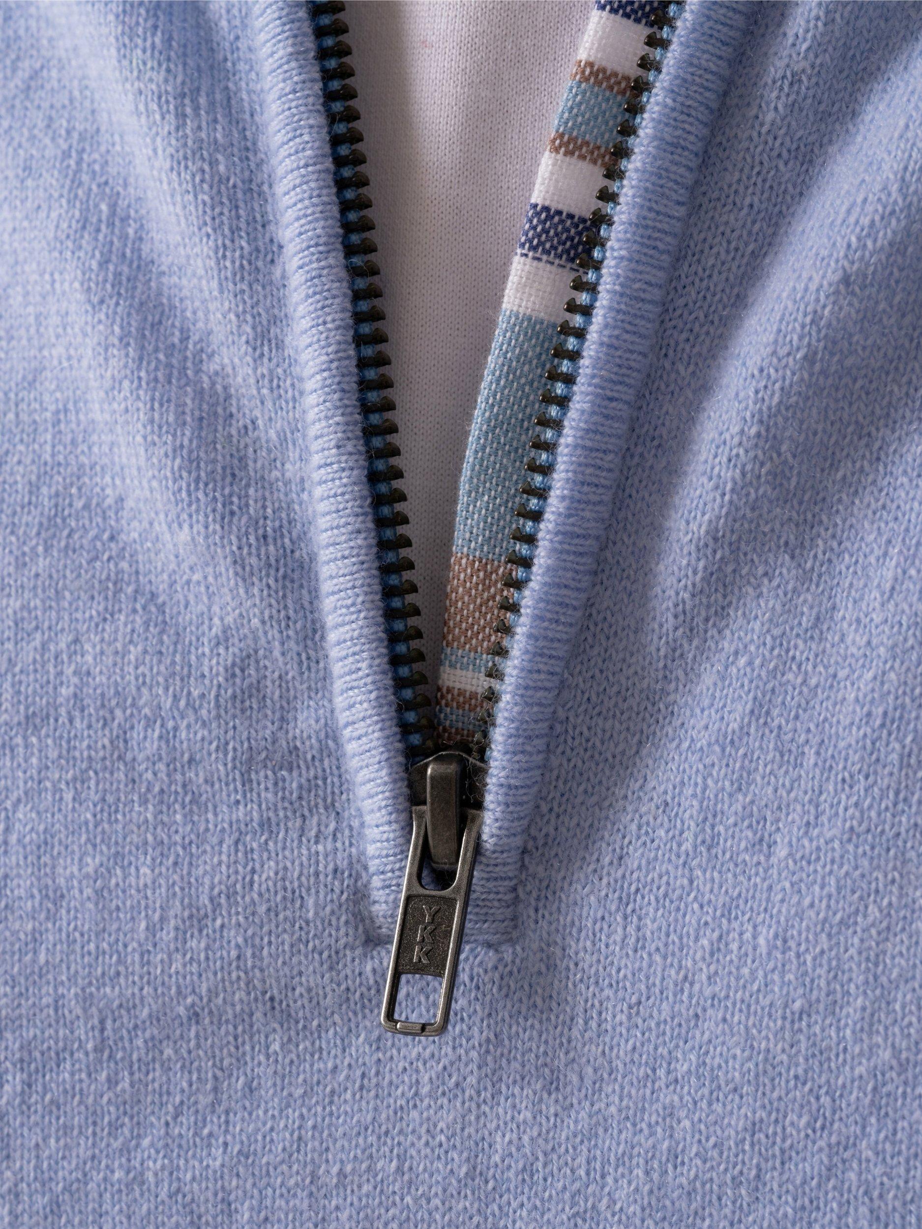 Product image 6 of 8, which shows KOY Wool & Cashmere Blend Quarter Zip Jumper, Light Blue, S