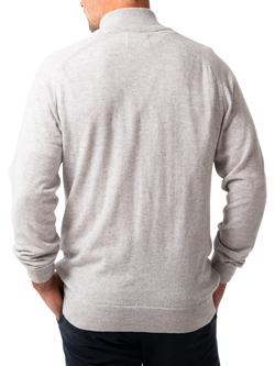 KOY Wool & Cashmere Blend Quarter Zip Jumper - view 2, Grey Light