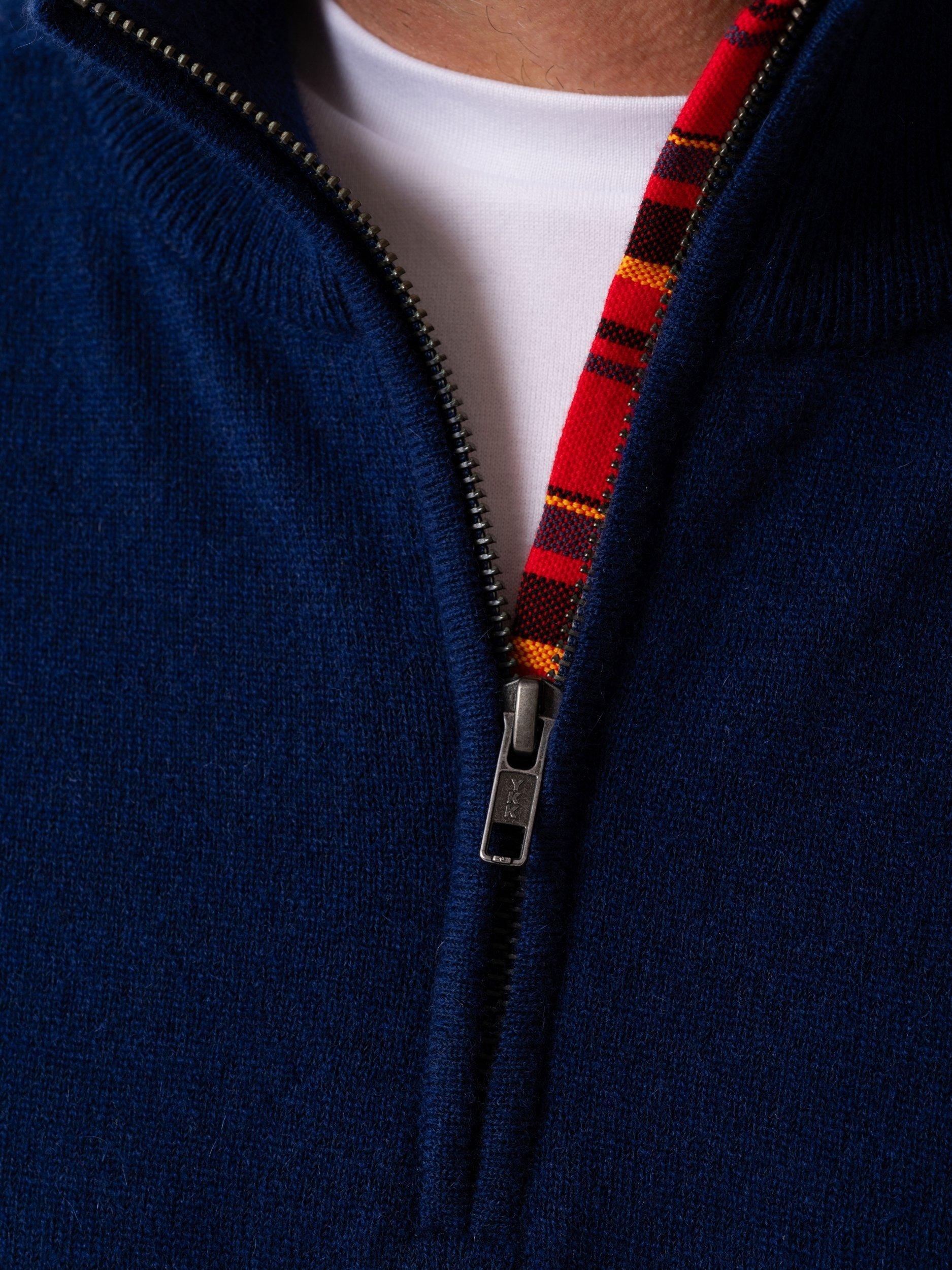 Product image 5 of 7, which shows KOY Wool & Cashmere Blend Quarter Zip Jumper, Blue Navy, S