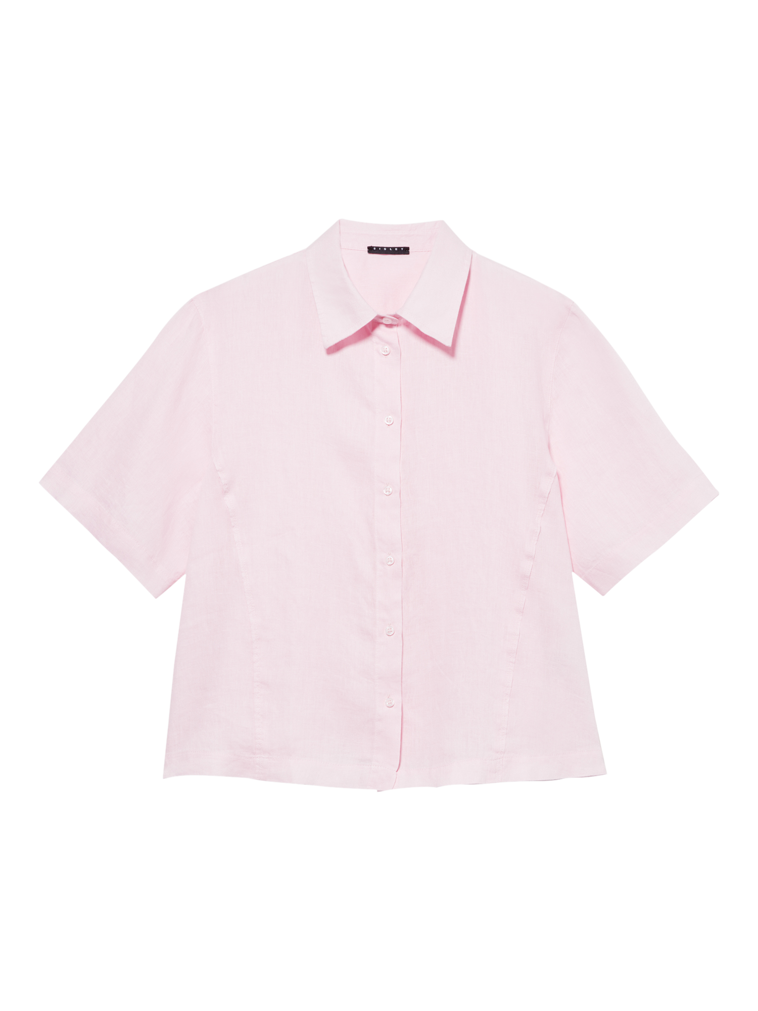 Product image 5 of 5, which shows SISLEY Garment Washed Pure Linen Shirt, Pink, XS