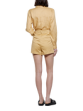 SISLEY Garment Washed Pure Linen Shirt, Mid Yellow