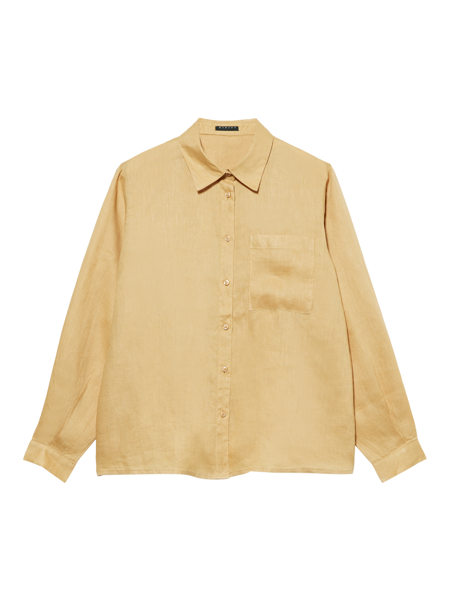 Product image 5 of 5, which shows SISLEY Garment Washed Pure Linen Shirt, Mid Yellow, XS
