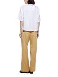 SISLEY Short Sleeve Pure Linen Shirt, White