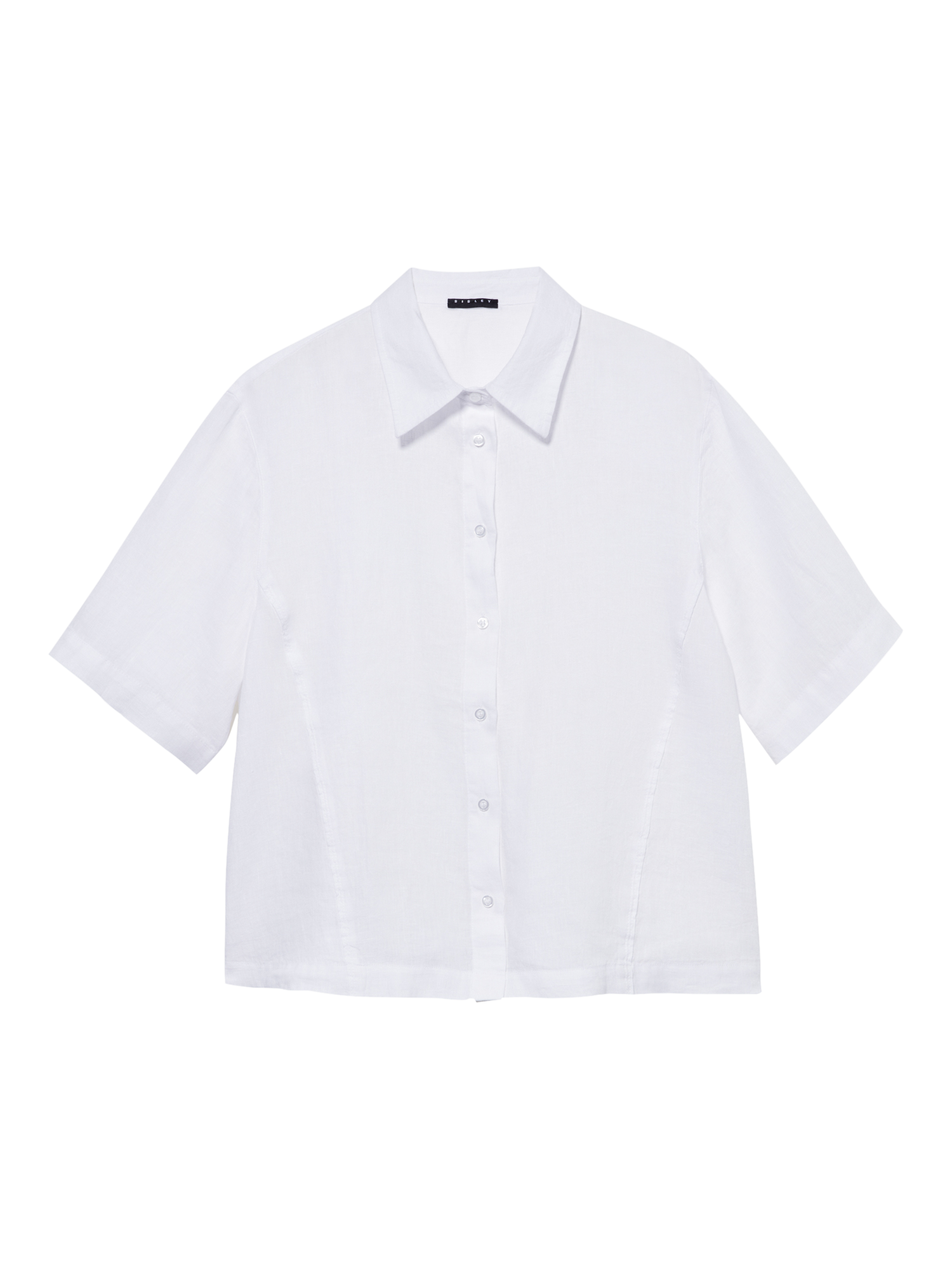 Product image 5 of 5, which shows SISLEY Short Sleeve Pure Linen Shirt, White, XS