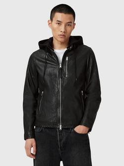 AllSaints Ashton Zip-Through Leather Jacket, Black, Black