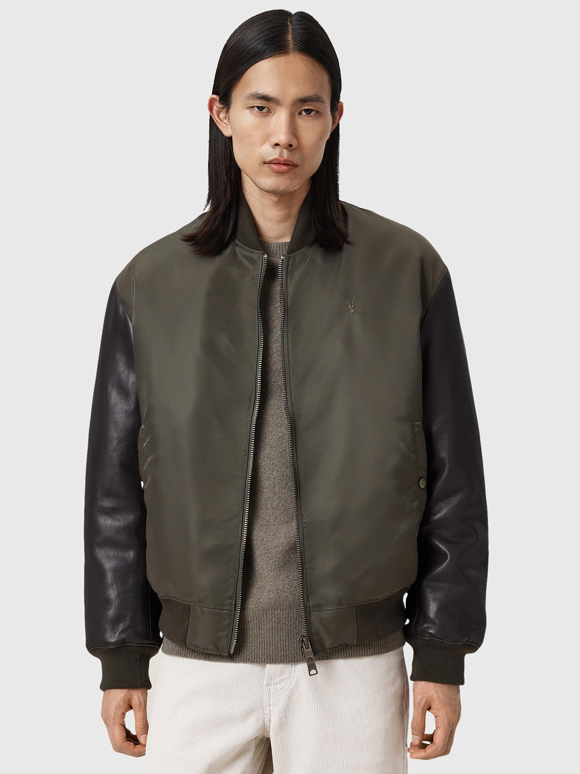 AllSaints Myler Bomber Jacket, Green Khaki