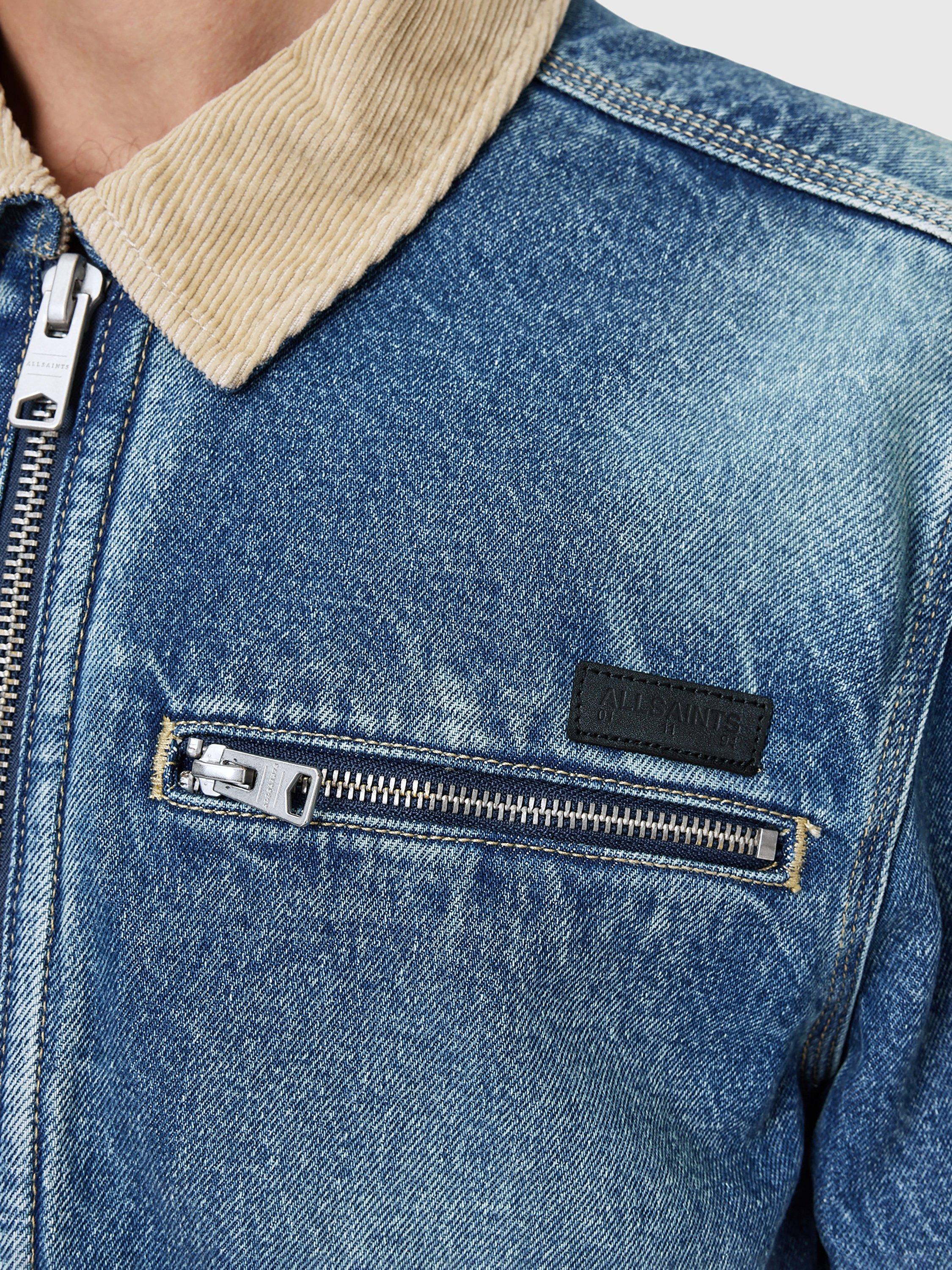 Product image 5 of 8, which shows AllSaints Rothwell Denim Jacket, Blue Indigo, XS
