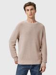 AllSaints Aspen Cotton Wool Blend Crew Neck Jumper, Moon Grey
