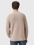 AllSaints Aspen Cotton Wool Blend Crew Neck Jumper, Moon Grey