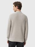AllSaints Aspen Cotton Wool Blend Knit Polo Shirt, Moon Grey