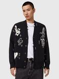 AllSaints Caledon Cardigan, Black/Chalk White