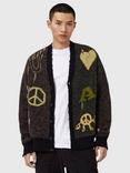 AllSaints Emotive Cotton Blend Cardigan, Black
