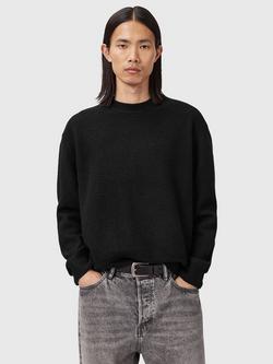 AllSaints Marko Oversized Merino Wool Jumper, Black