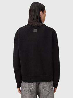 AllSaints Marko Oversized Merino Wool Jumper - view 2, Black