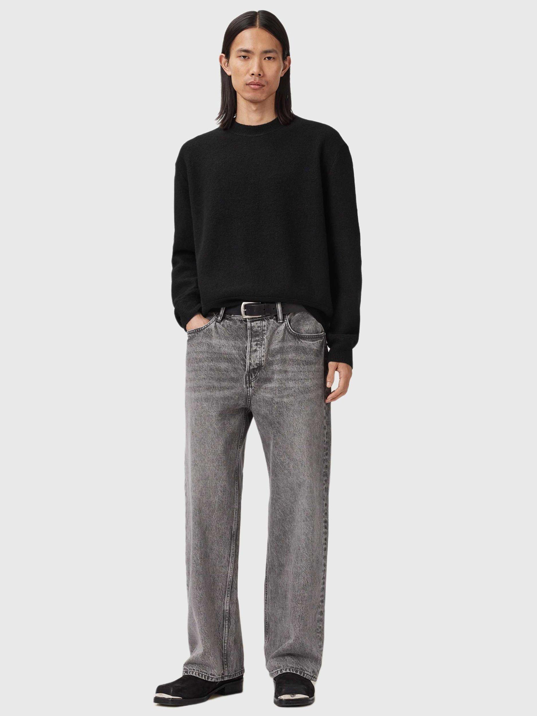 Product image 3 of 8, which shows AllSaints Marko Oversized Merino Wool Jumper, Black, XS