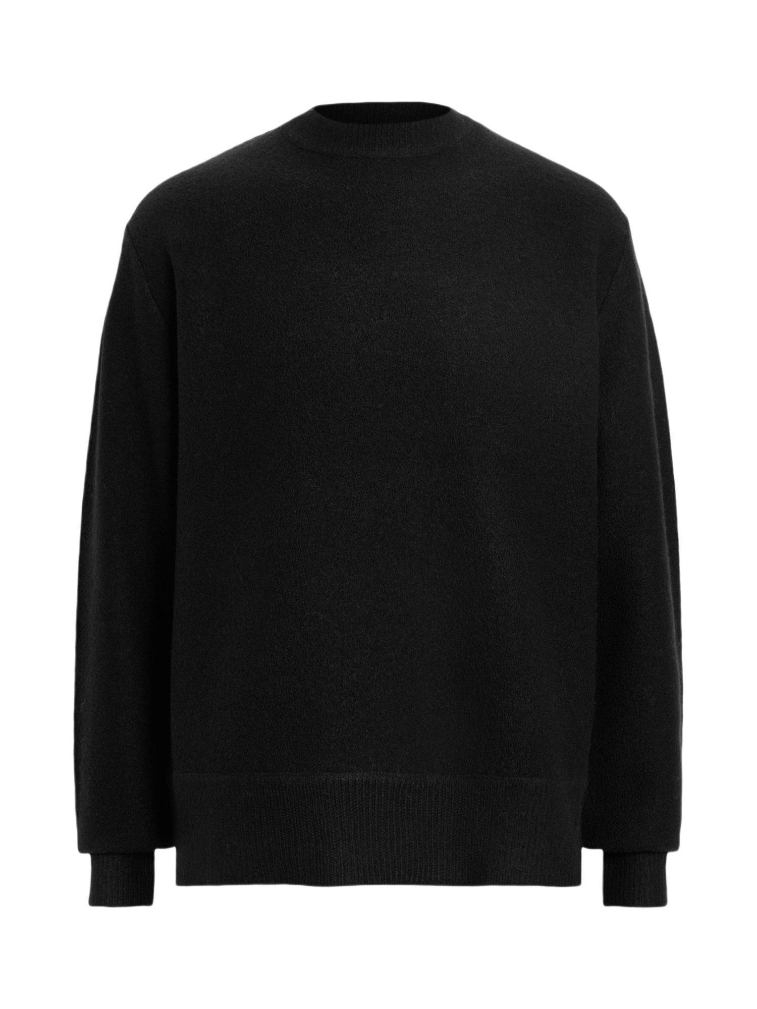Product image 4 of 8, which shows AllSaints Marko Oversized Merino Wool Jumper, Black, XS