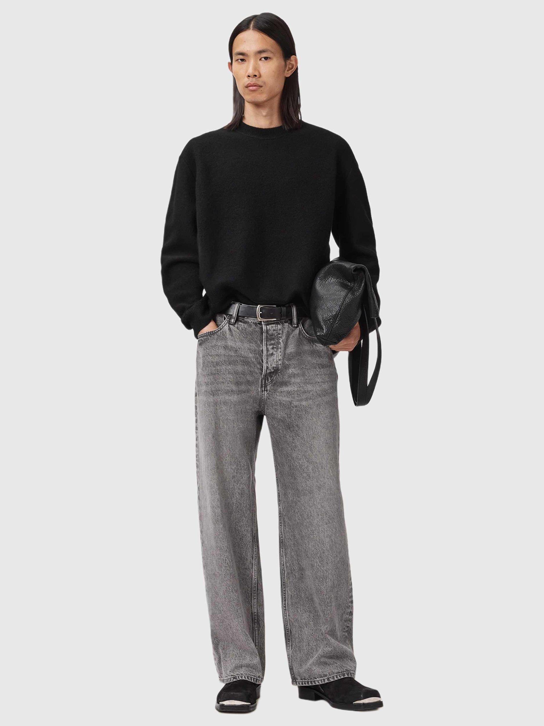 Product image 6 of 8, which shows AllSaints Marko Oversized Merino Wool Jumper, Black, XS