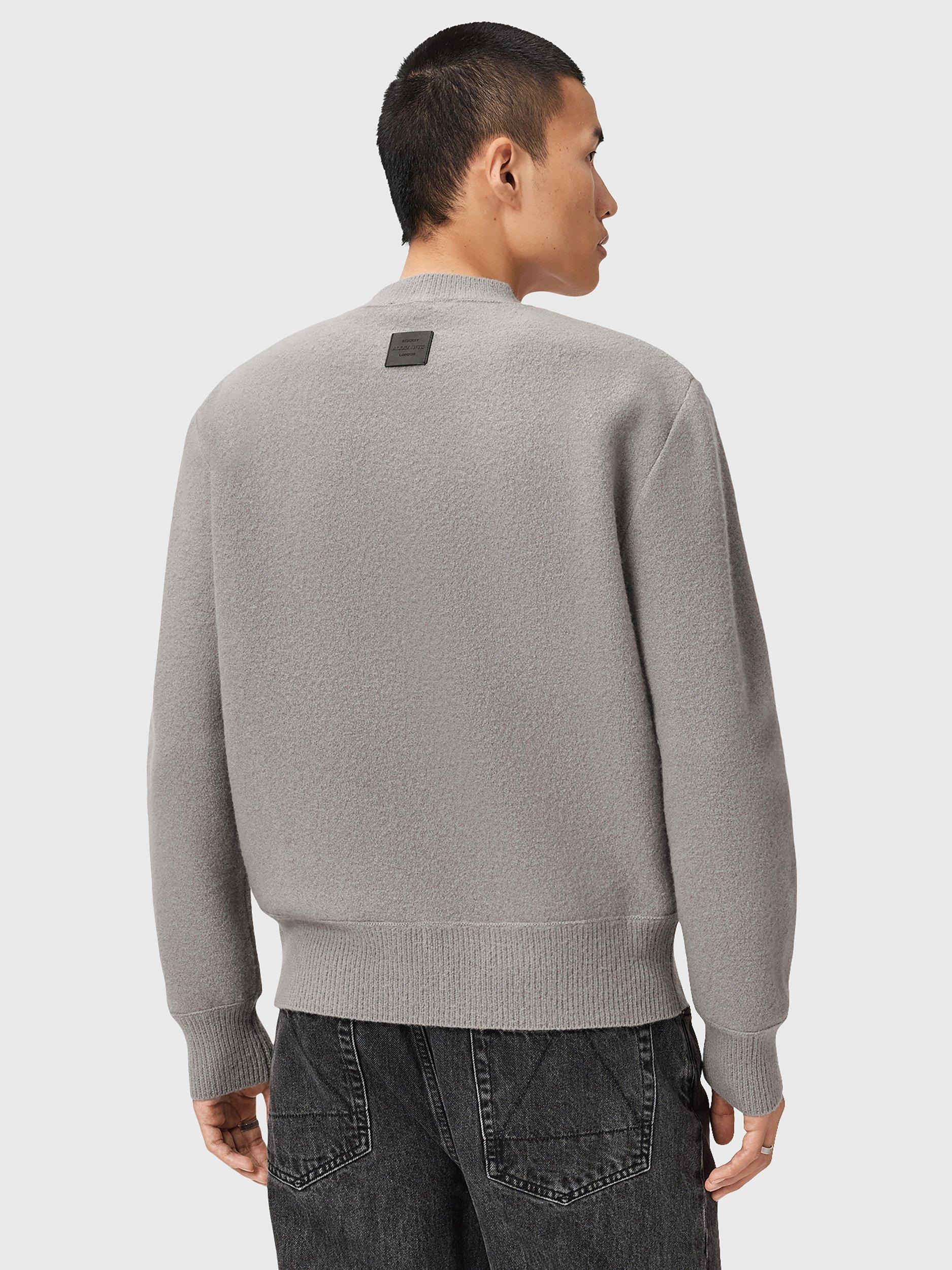 Product image 2 of 10, which shows AllSaints Marko Oversized Merino Wool Jumper, Mid Grey, L