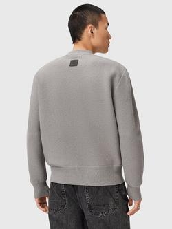 AllSaints Marko Oversized Merino Wool Jumper - view 2, Mid Grey