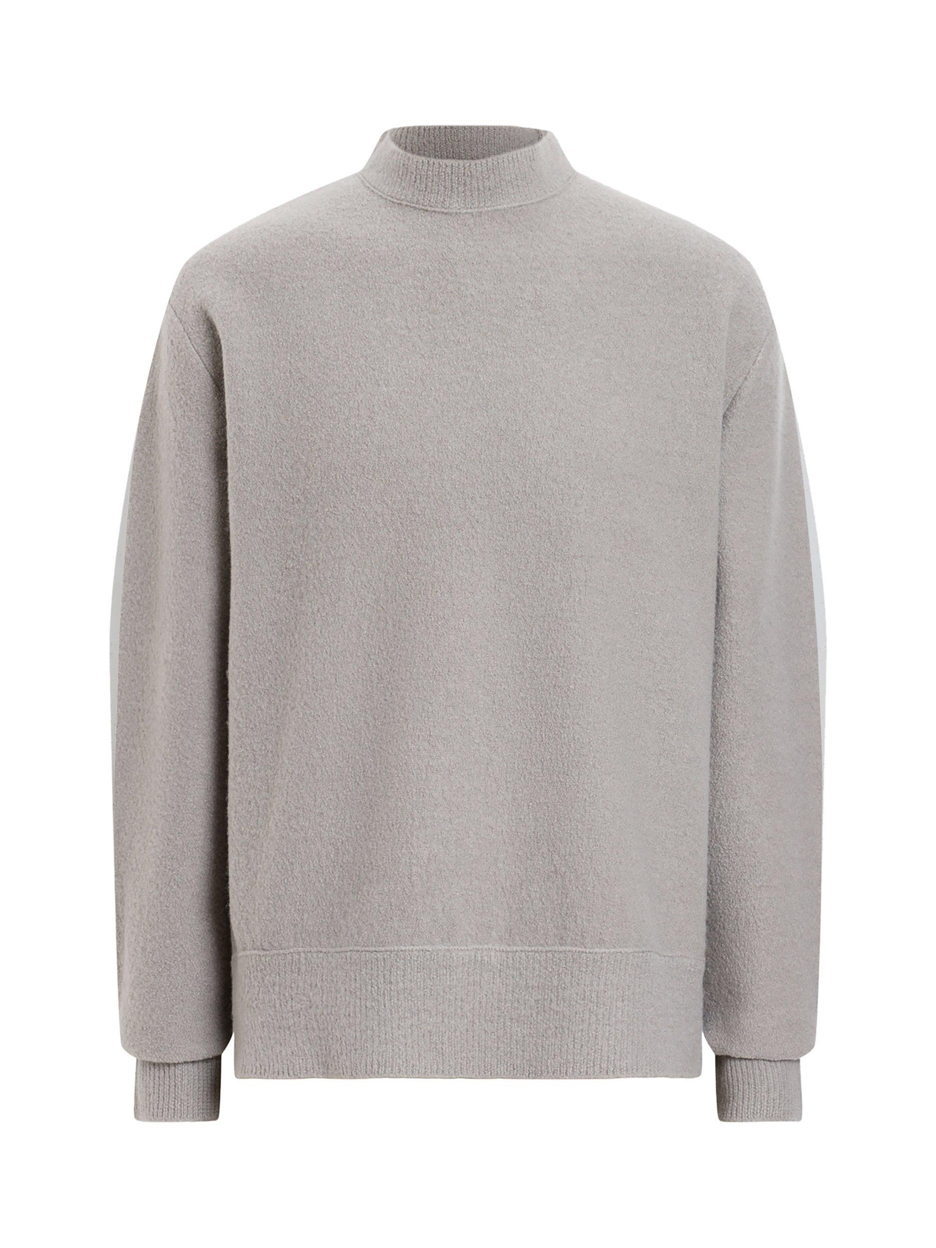Product image 4 of 10, which shows AllSaints Marko Oversized Merino Wool Jumper, Mid Grey, L